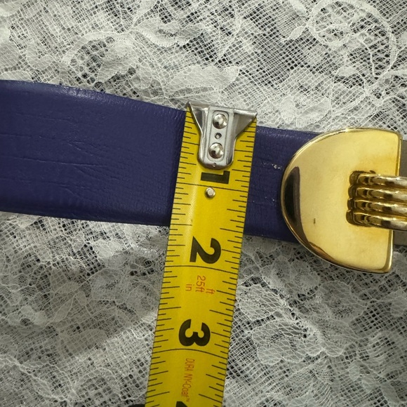 DONCASTER Vintage 80’s Gold & Silver Interlocking Unique Leather Belt Rare Fun - Picture 12 of 12